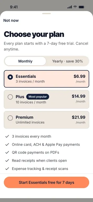 FastPay plan picker with three monthly plans.